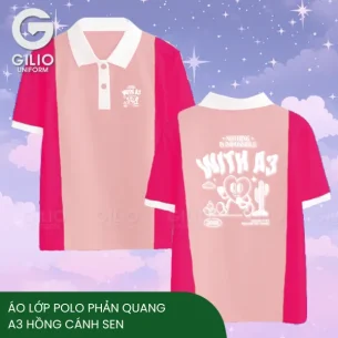 Áo Lớp Polo Phản Quang A3 Hồng Cánh Sen