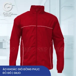 áo khoác gió đồng phục đỏ đô