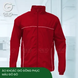 Áo khoác gió đồng phục đỏ đô