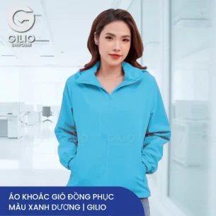 Áo khoác gió đồng phục màu xanh dương