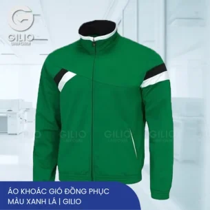 Áo khoác gió đồng phục màu xanh lá