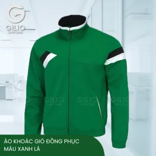 Áo khoác gió đồng phục màu xanh lá
