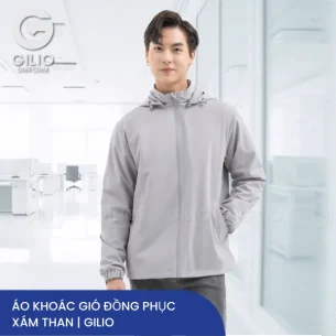 Áo khoác gió đồng phục xám than