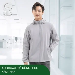 Áo khoác gió đồng phục xám than