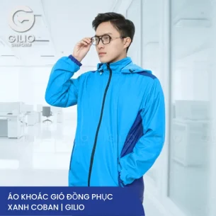 Áo khoác gió đồng phục xanh Coban