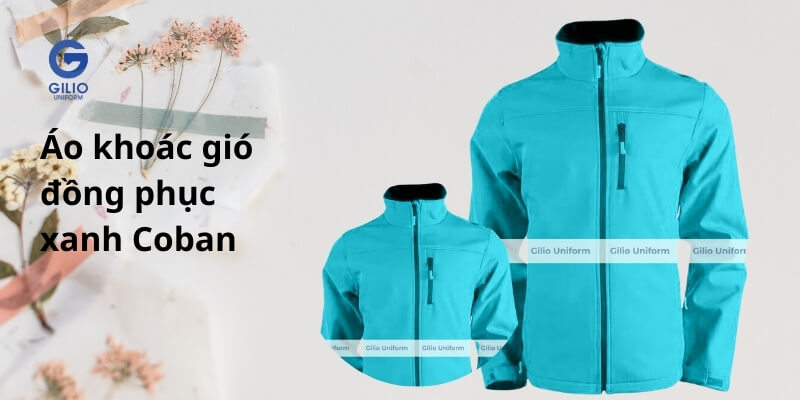 Áo khoác gió đồng phục xanh Coban
