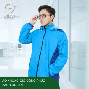 Áo khoác gió đồng phục xanh Coban