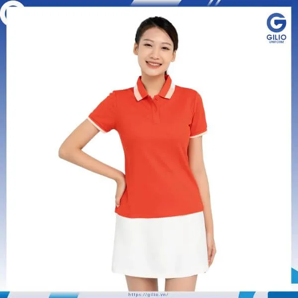 Áo lớp polo màu cam