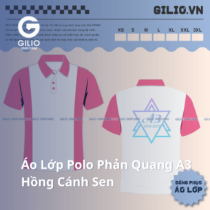 sản phẩm áo lớp Polo Phản Quang A3 Hồng Cánh Sen