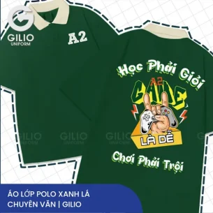 áo lớp polo xanh lá chuyên văn