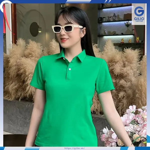 áo lớp polo xanh lá chuyên văn 