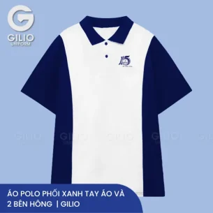 Mẫu áo polo phối xanh tay áo và 2 bên hông thể hiện sự khỏe khoắn