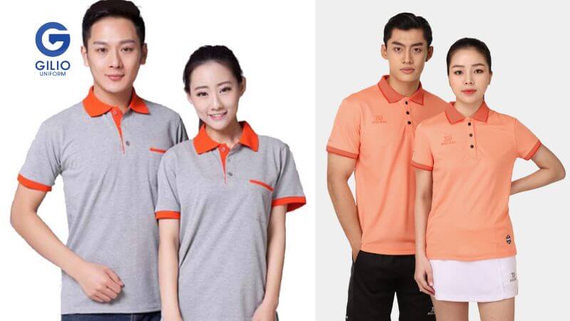 đồng phục họp lớp 15 áo polo tay bo viền cam