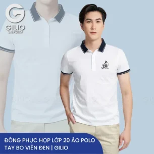 Đồng phục họp lớp 20 áo polo tay bo viền đen