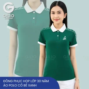 Đồng phục họp lớp 30 năm áo Polo cổ bẻ xanh