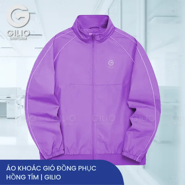 Áo khoác gió đồng phục hồng tím