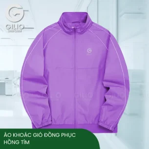 Áo khoác gió đồng phục hồng tím