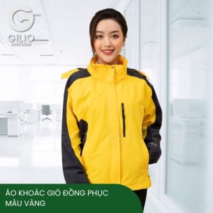 Áo khoác gió đồng phục màu vàng