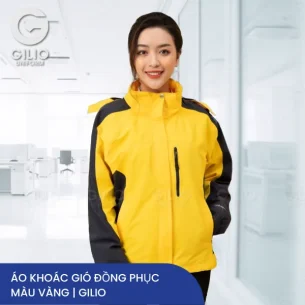 áo khoác gió đồng phục màu vàng