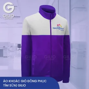 áo khoác gió đồng phục tím sữa