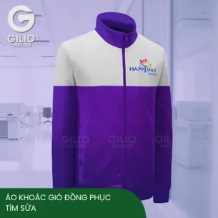 Áo khoác gió đồng phục tím sữa