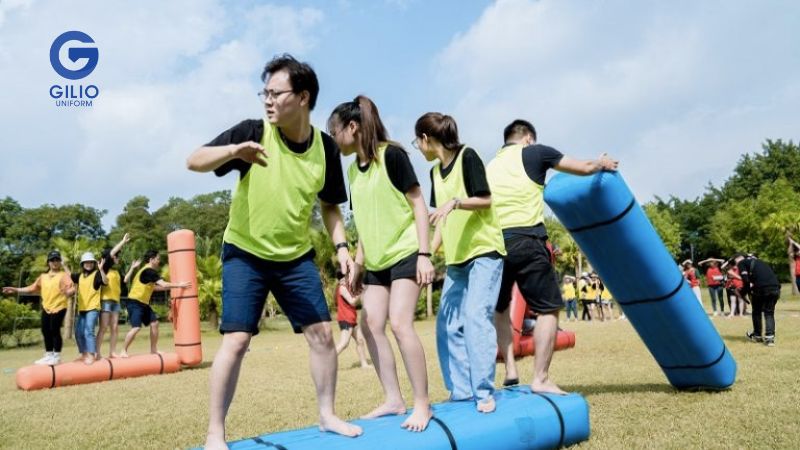 áo lưới team building xanh lá cây