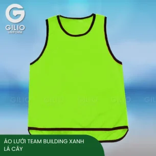 Áo lưới team building xanh lá cây