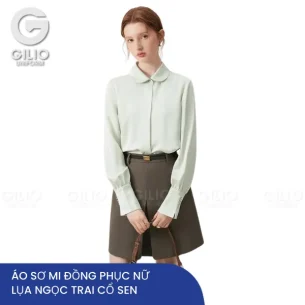 Áo sơ mi đồng phục nữ cổ sen