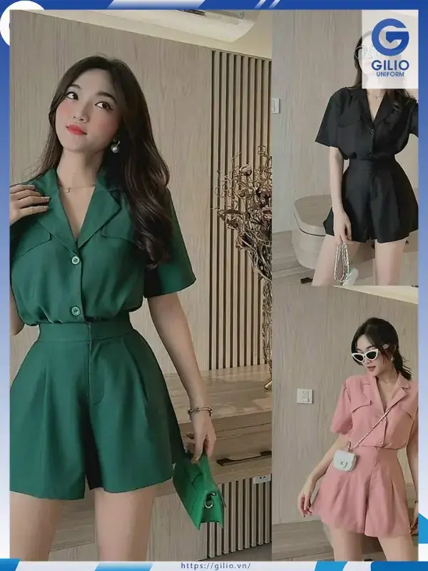 áo vest quần short nữ