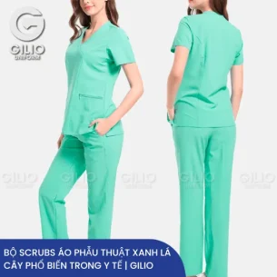 Bộ Scrubs áo phẫu thuật xanh lá cây