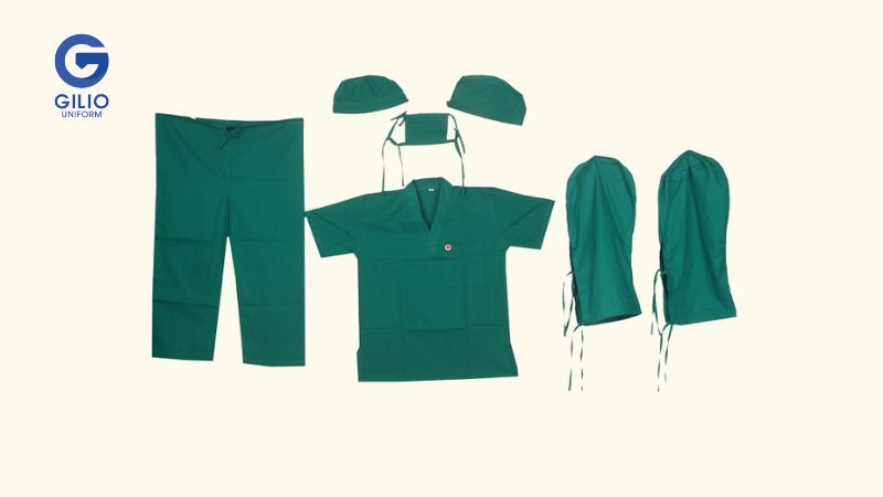 Bộ Scrubs áo phẫu thuật xanh lá cây