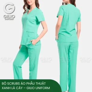 Bộ scrubs áo phẫu thuật xanh lá cây – Gilio Uniform