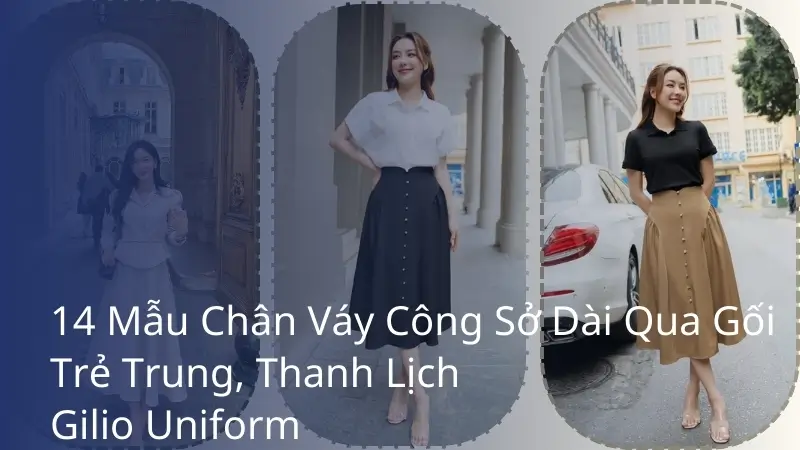 chân váy công sở dài qua gối