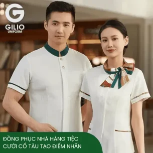 Đồng phục nhà hàng tiệc cưới cổ tàu tạo điểm nhấn