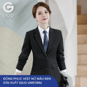 Đồng phục vest nữ mà̀u đen