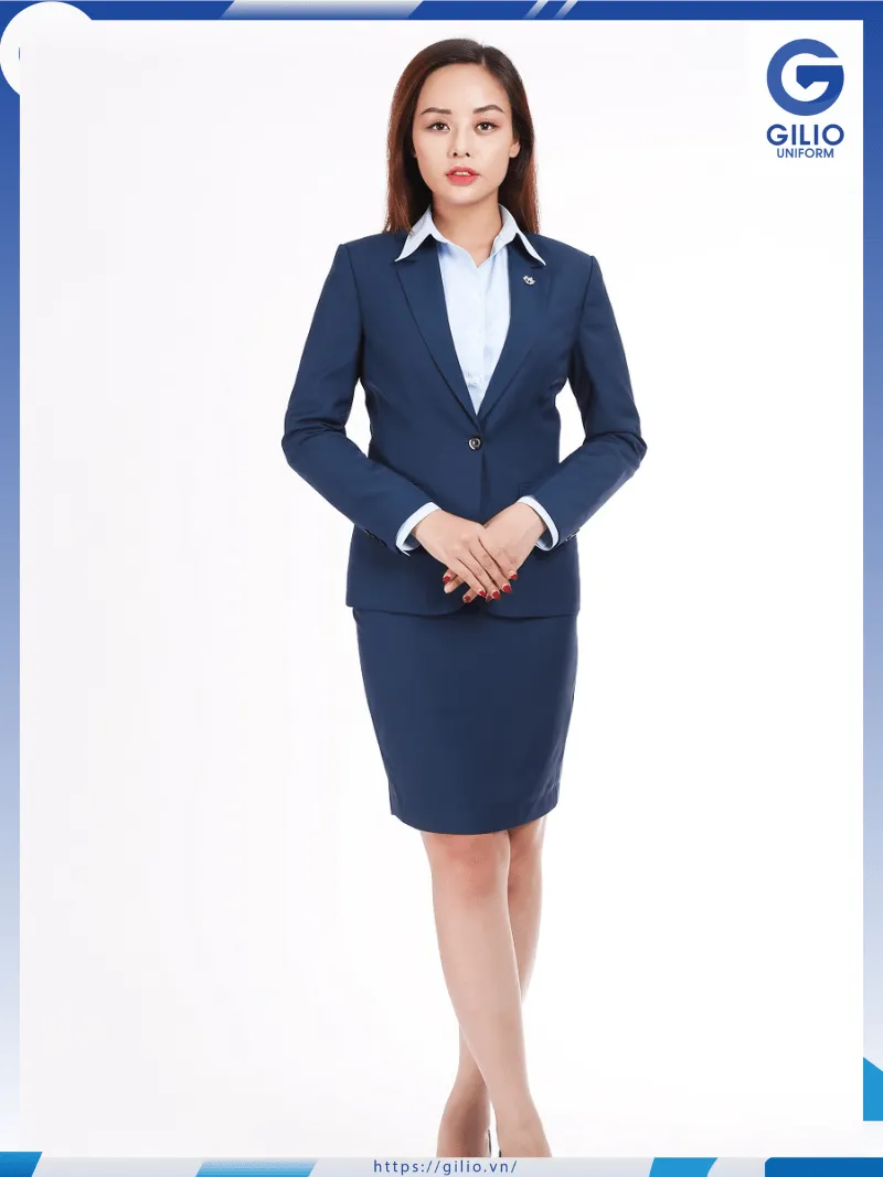 Đồng phục vest nữ màu xanh navy