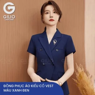 Đồng phục vest nữ màu xanh đen