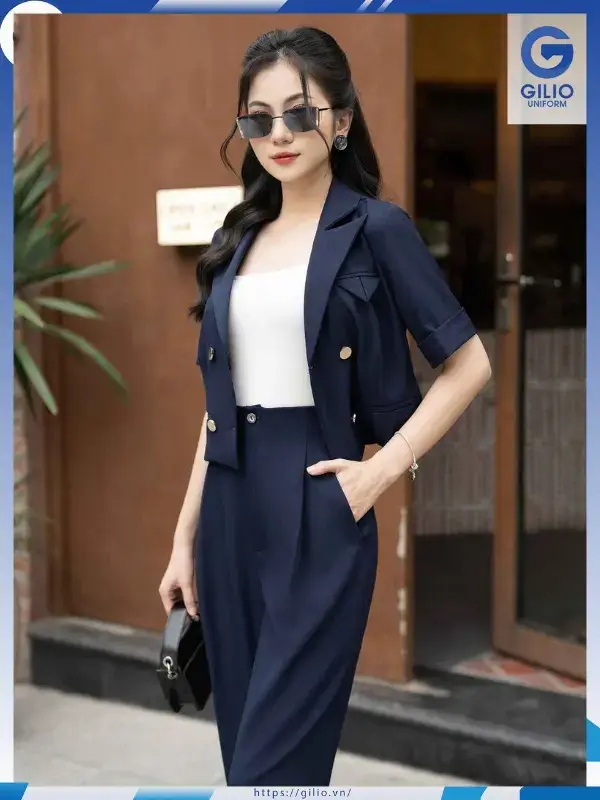 mẫu áo vest nữ cộc tay