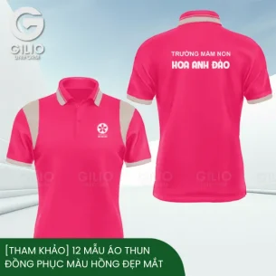 [Tham khảo] 12 mẫu áo thun đồng phục màu hồng đẹp mắt