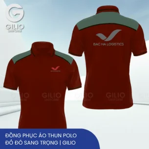 Áo thun polo đỏ đô