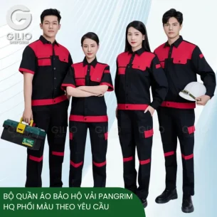Bộ quần áo bảo hộ vải Pangrim HQ phối màu theo yêu cầu