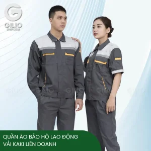 Bảo hộ lao động màu xám phối trắng