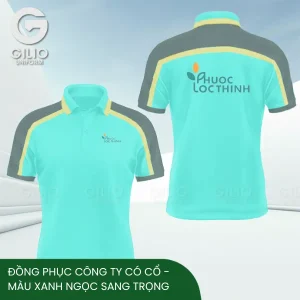 Đồng phục công ty có cổ - màu xanh ngọc sang trọng