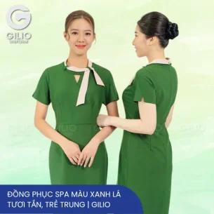 Đồng phục spa màu xanh lá