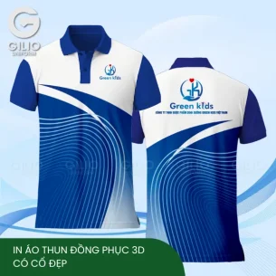 In Áo Thun Đồng Phục 3D Có Cổ Đẹp