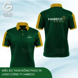 Mẫu áo thun đồng phục in logo Công ty HABECO
