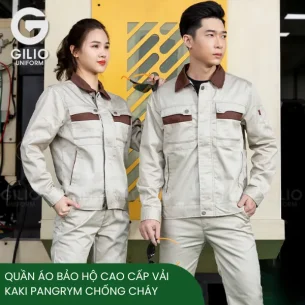 Quần áo bảo hộ cao cấp vải kaki pangrym chống cháy/ chống tĩnh điện/ chống bụi may theo yêu cầu tại Đà Nẵng