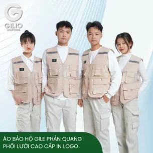 Áo Bảo Hộ Gile Phản Quang Phối Lưới Cao Cấp In Logo
