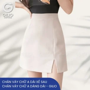 Chân váy chữ A xẻ sau