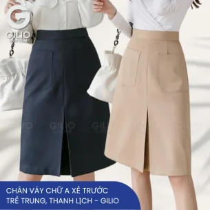 Chân váy chữ A xẻ trước